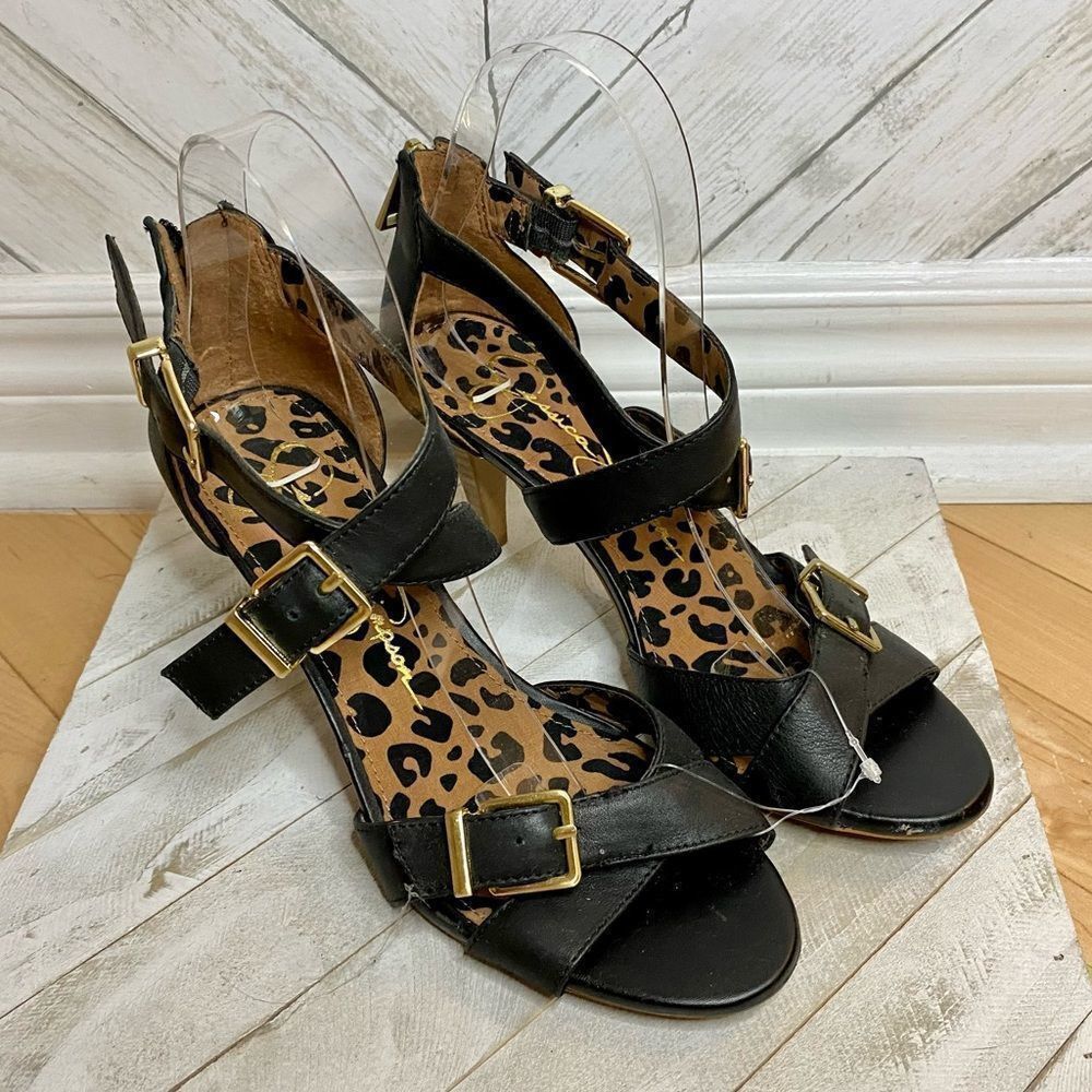 Jessica Simpson leopard print heels sandals